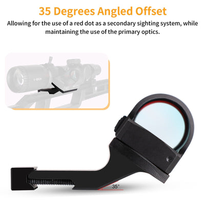 MUCTAC 35° Offset RMR Red Dot Mount - Durable Aluminum Design