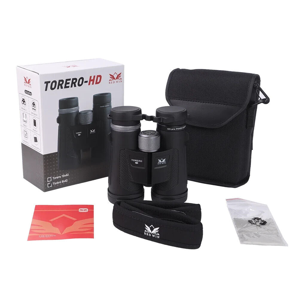 Binoculares Red Win Torero HD 10x42 - Compactos y a Prueba de Agua