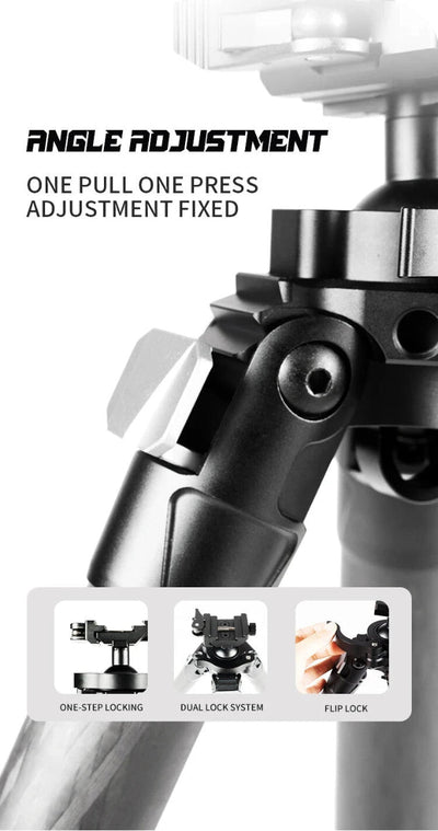Linkogear Carbon Fiber Tripod – 64" Max Height, 66lb Capacity