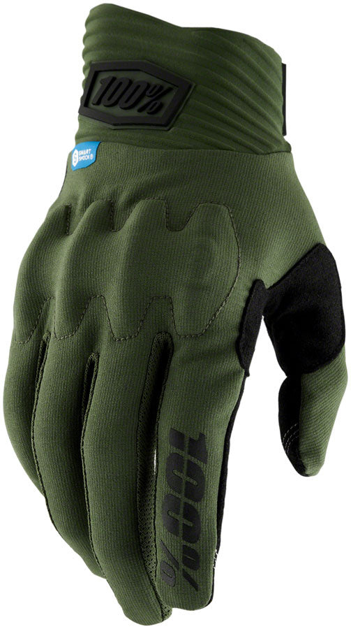 Guantes 100% Cognito Smart Shock - Ejército de Dedo Completo para Hombre X-Large