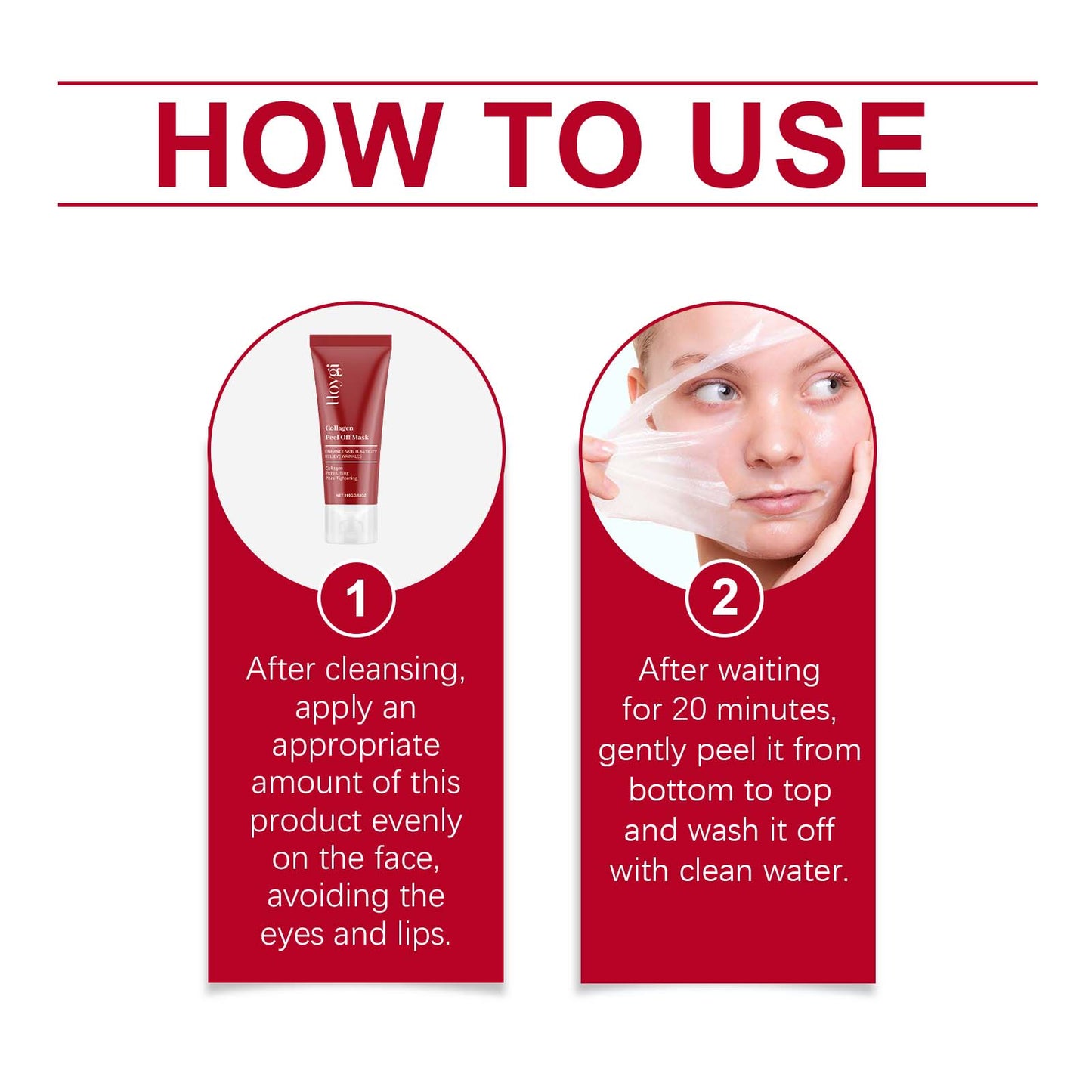 Collagen Tear Mask gently hydrates and moisturizes the skin - Korvel