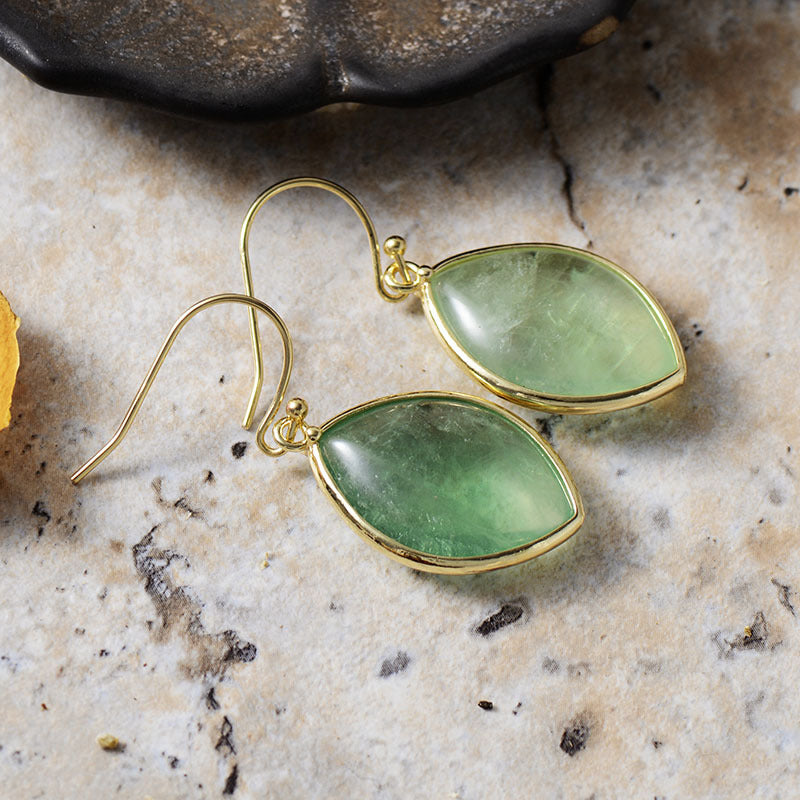 Copper Stone Teardrop Earrings - Korvel