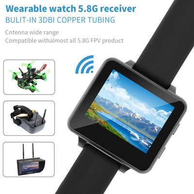 BOSCAM BOS200RC Upgrade 200RC FPV Watch 5.8GHz 40CH HD 960*240 2 TFT Monitor Wireless Receiver for DIY RC Camera Quadcopter - Korvel