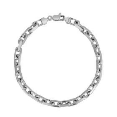Pulsera de cadena francesa de oro blanco de 14k (4.80 mm)