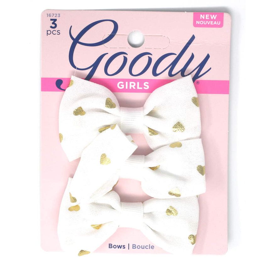 Goody Girls Diademas de Pelo Blancas con Corazón - Set de 3