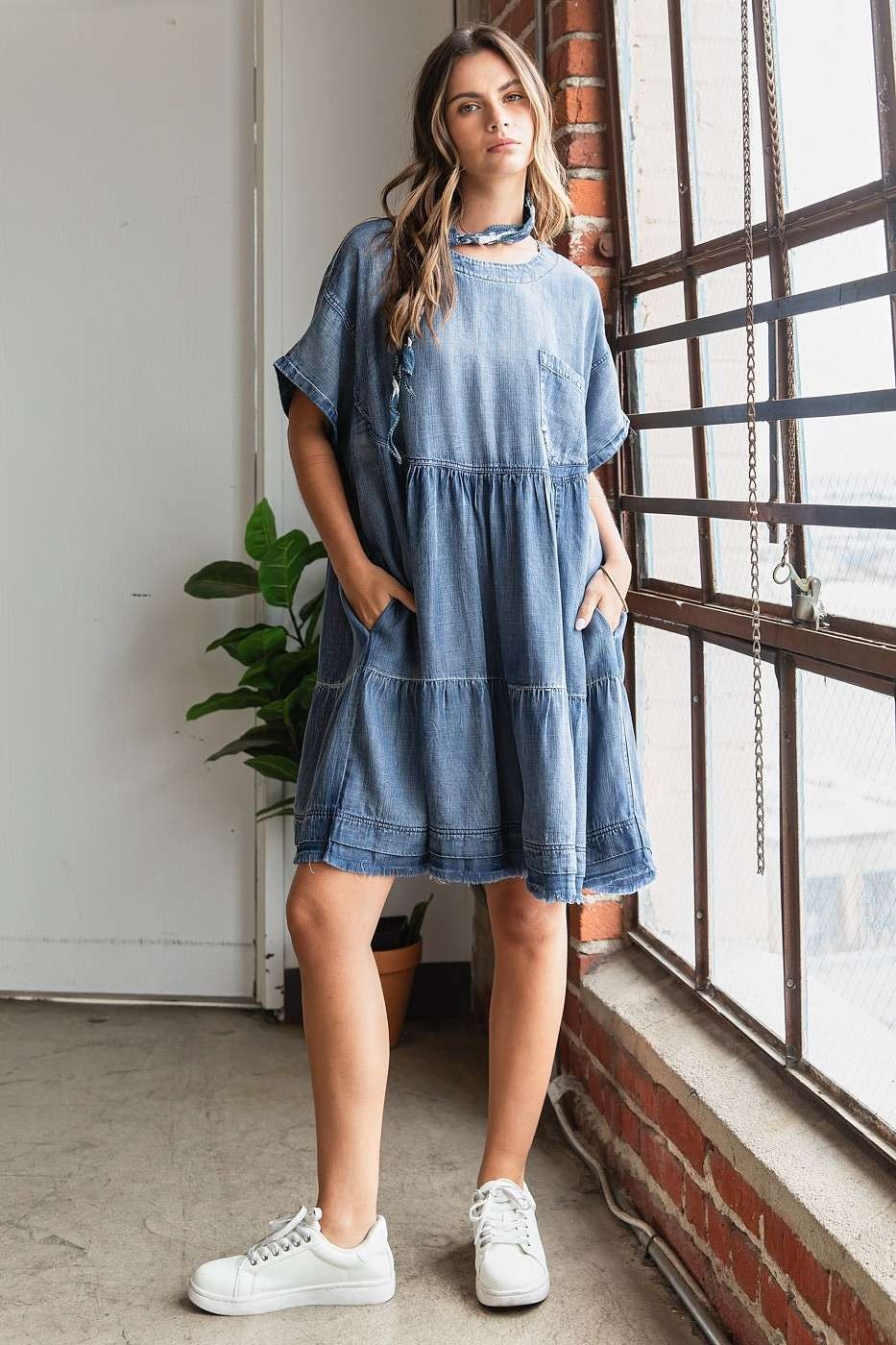 Robe Mini Surdimensionnée avec Design Boho pour Femmes