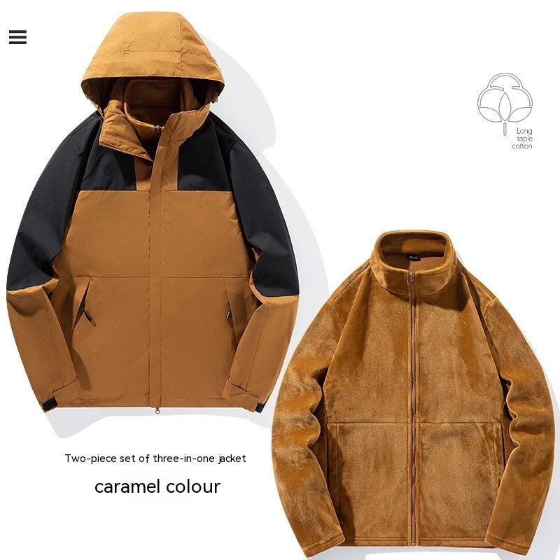 Veste Shell Trois-en-Un Haute Imperméable pour Hommes