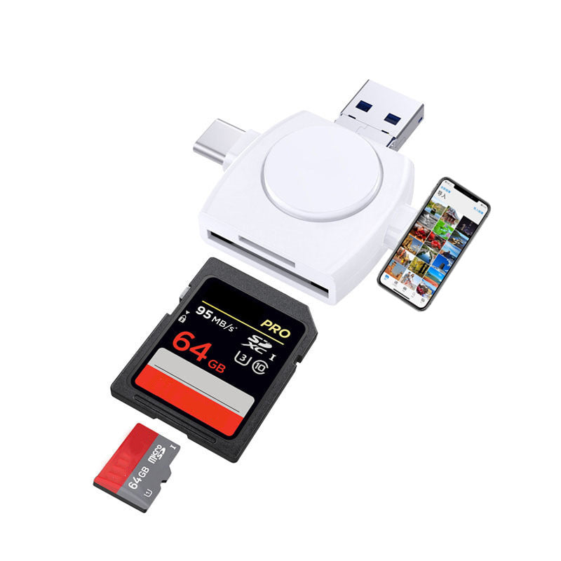 TF card SD card reader suitable for Apple USB C Android Typec computer USB laptop 4in1 card reader - Korvel