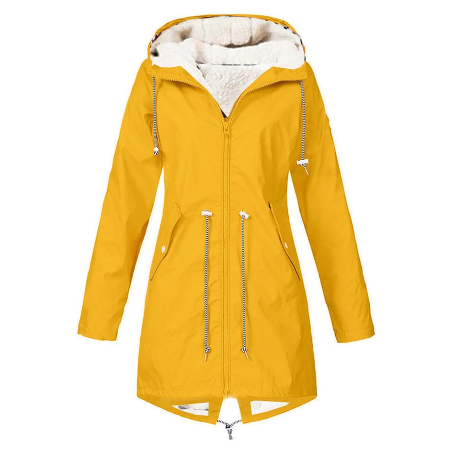 Plus Size Waterproof Sports Jacket with Fleece Lining