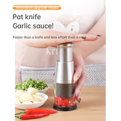 Manual Patting Knife, Stainless Steel, All Steel, Multifunctional Garlic Pester, Household Kitchen Cutter, Garlic Pester - Korvel