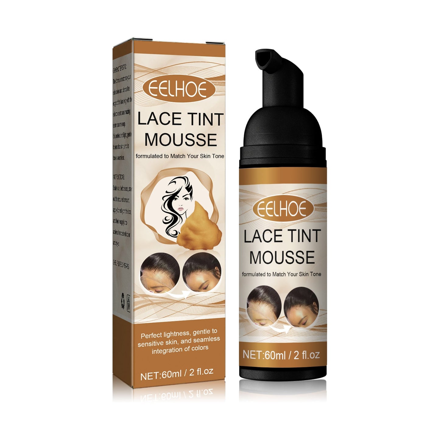 Lace Tint Mousse, No Damage Hair Easy To Color Wig Color Disposable Hair Conditioner - Korvel