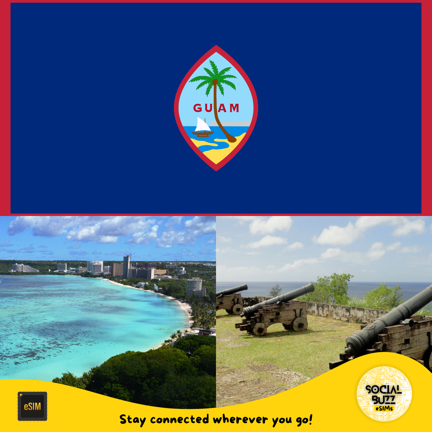Plan de données eSIM haute vitesse Guam