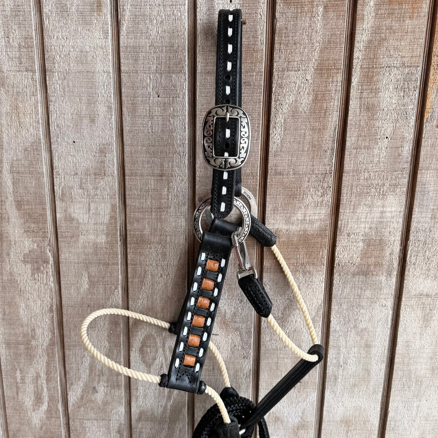 Deluxe Leather Rope Nose Halter with Tassels