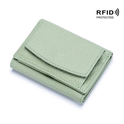 Cartera Mini de Cuero Genuino para Mujeres con Protección RFID