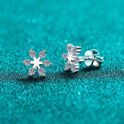 Moissanite 925 Sterling Silver Snowflake Earrings