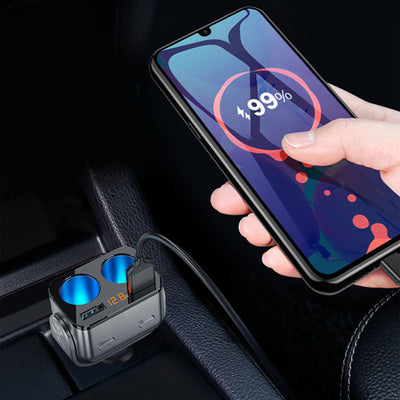 Car Cigarette Lighter Socket Splitter Charger Dual USB QC 3.0 Quick Charge 12V Auto Cigarette Lighter Sockets Power Adapter Plug - Korvel