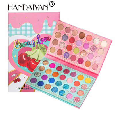 Paleta de Sombras HANDAIYAN de 56 Colores - Acabado Perlescente y Mate