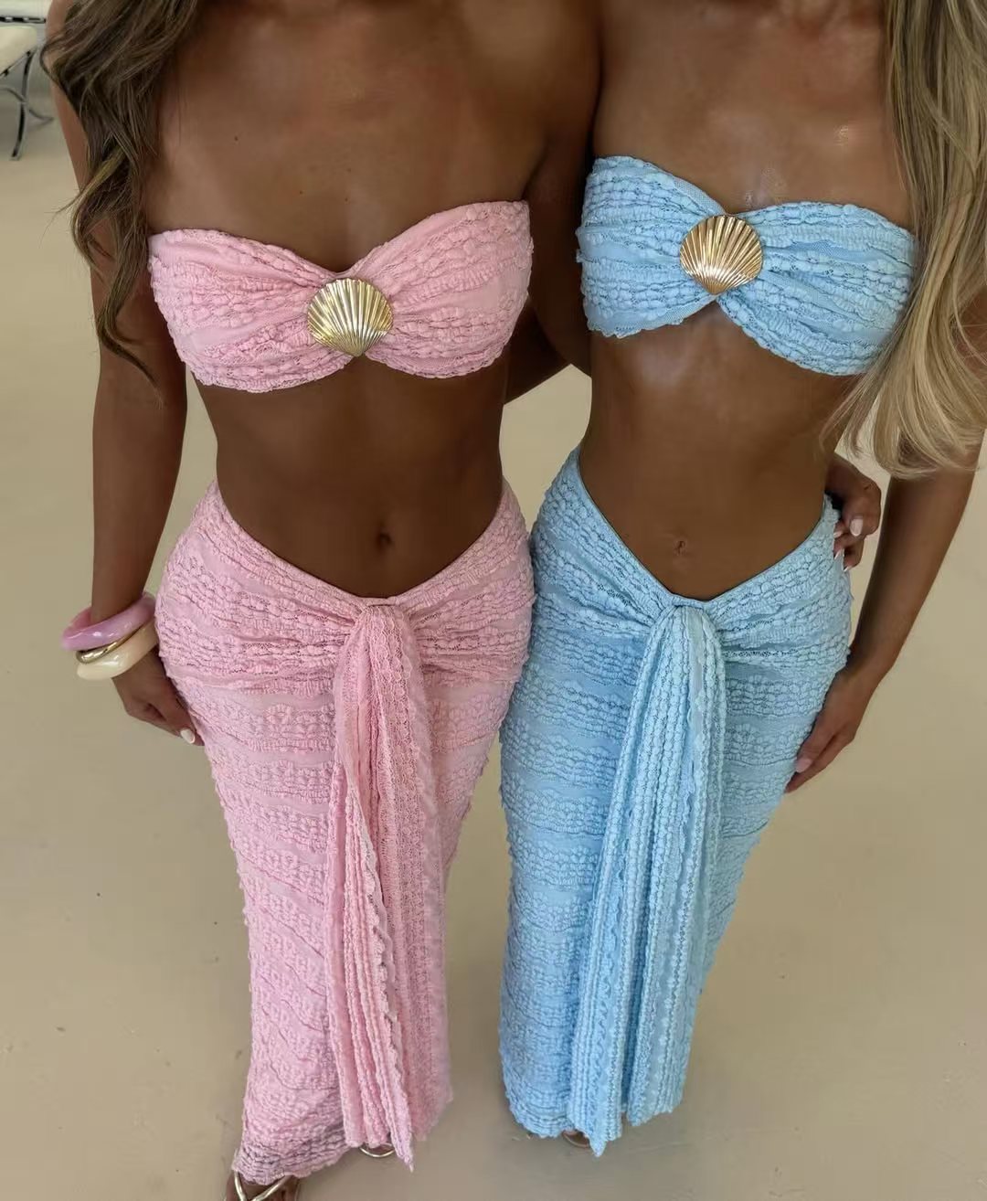 Conjunto de Bañador de Dos Piezas de Encaje Jacquard
