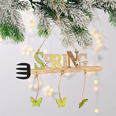 Easter Decoration Supplies Wooden Easter Pendant Creative Letter Pendant Original Color Arrow Pendant - Korvel