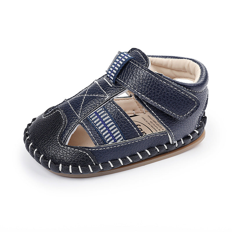 Stitched Baby Sandals with Rubber Sole for First Steps