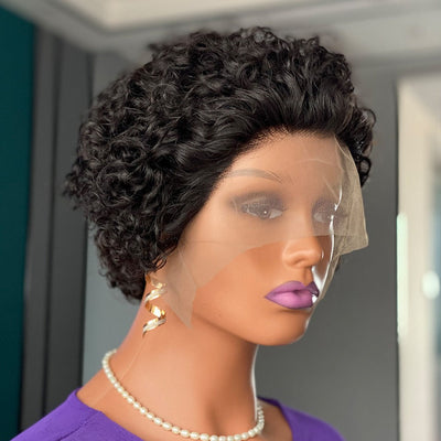 Curly Pixie Cut Lace Wig Human Hair - Korvel
