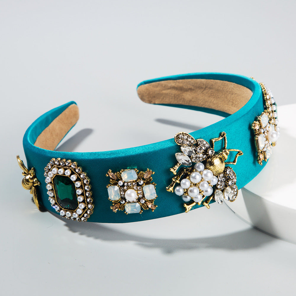 Bandeau en perles et strass baroque créatif