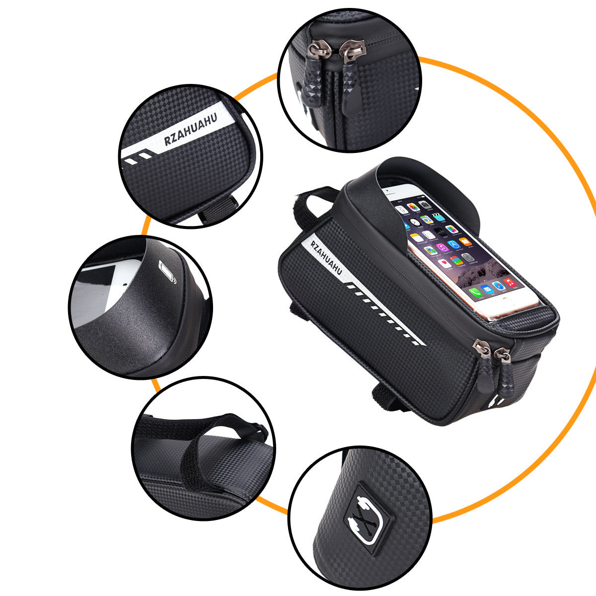 Sac de tube supérieur de vélo imperméable premium pour téléphones mobiles