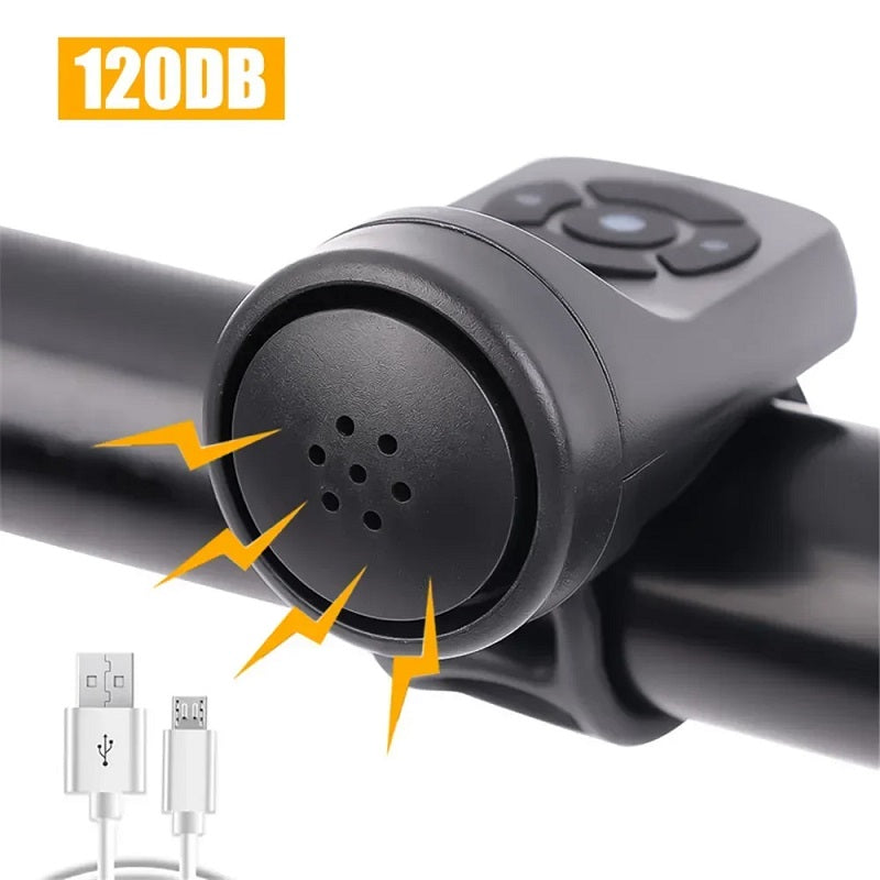 Bicycle Electric Bell Bike USB Charging Horn MTB Mountain Bike Warning Safety Ring Waterproof Bell Cycling Accessories - Korvel