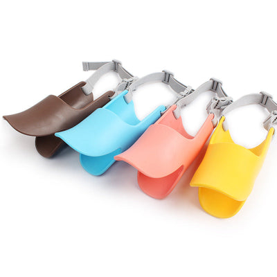 Dog Muzzle Anti-Bite and Anti-Bark Silicone Duckbill Muzzle Comfortable and Breathable Adjustable Strap Pet Mask - Korvel
