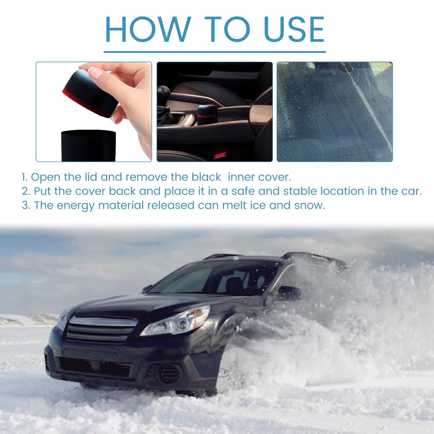 Chauffage de déneigement portable pour pare-brise de voiture pour un enlèvement rapide de la neige