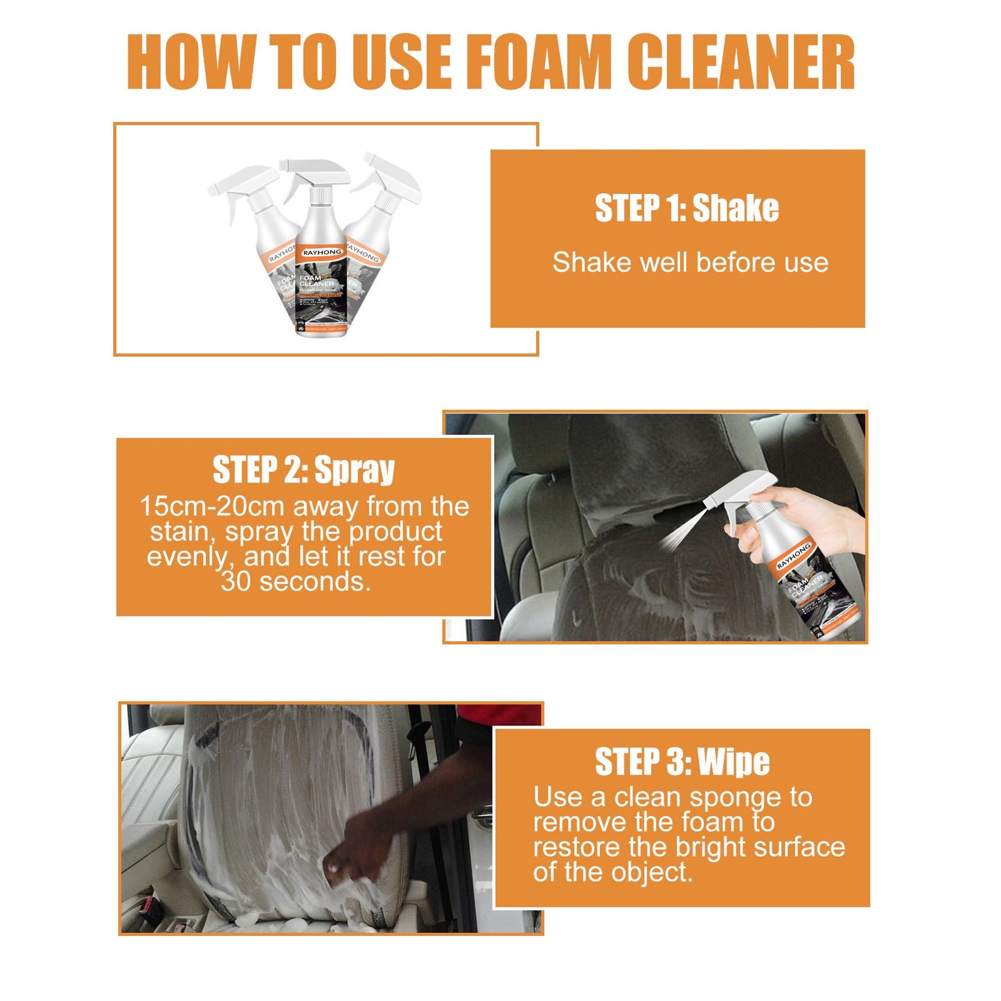 Premium Multi-Purpose Foam Cleaner for Vehicle Interiors