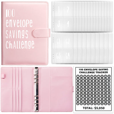 100 Day Challenge Loose leaf Notebook Couple's Savings Notebook Money Saving Envelope Budget Savings Notebook Notepad - Korvel