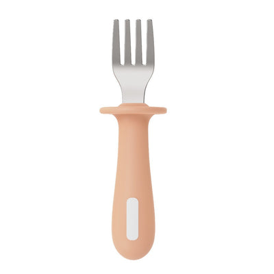 Adjustable color PPSU silicone fork and spoon set, children's stainless steel spoon and fork, baby training supplementary food tableware set of 2 pieces - Korvel