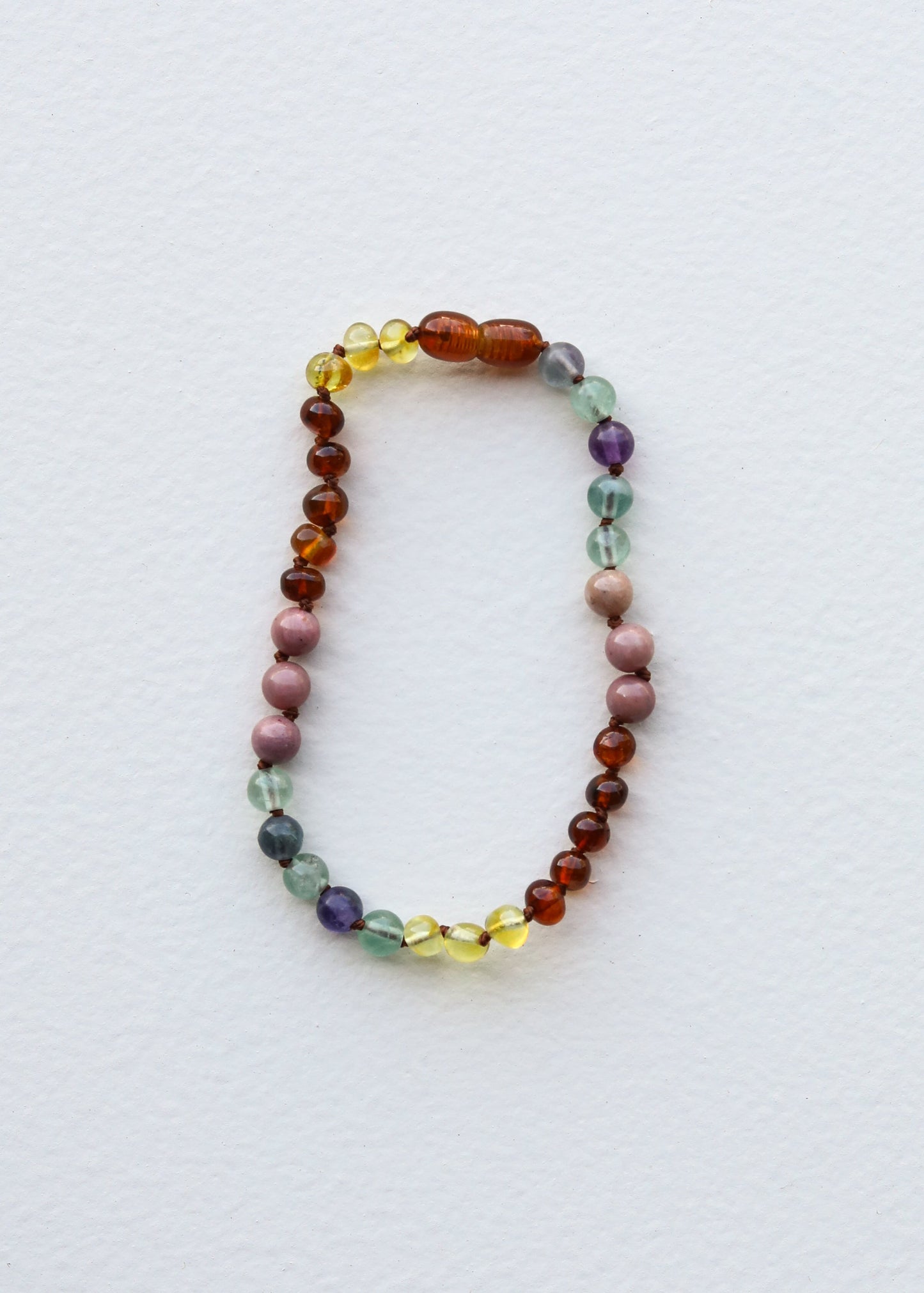 Raw Baltic Sea Amber + Stone Rainbow || Anklet • Bracelet - Korvel