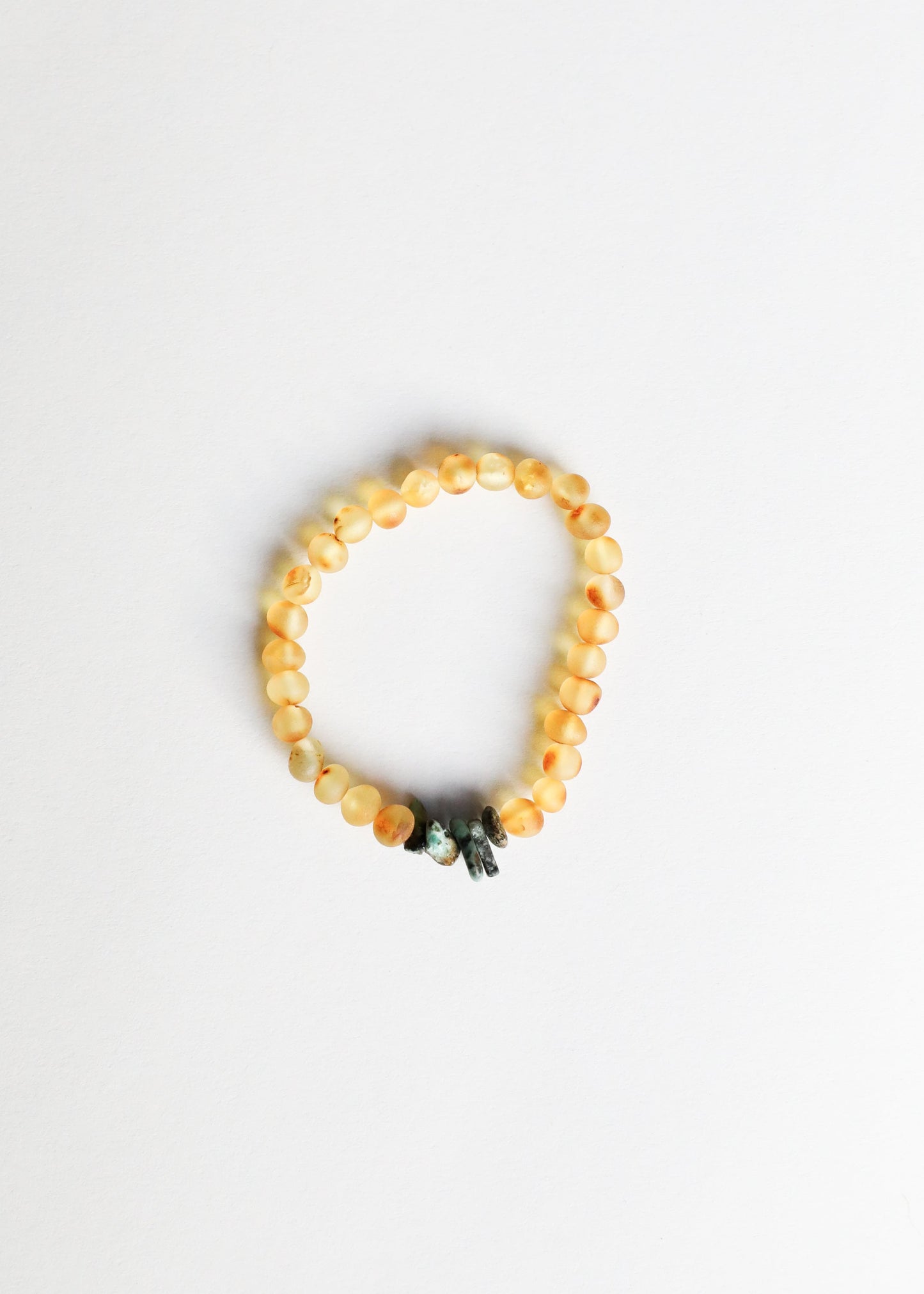 Raw Honey Baltic Amber & Turquoise Jasper Bracelet