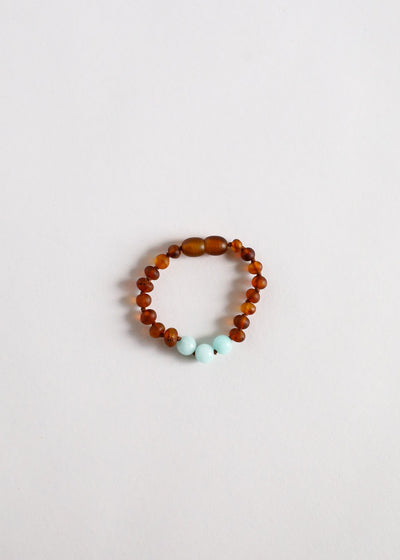 Raw Cognac Baltic Amber & Amazonite Anklet or Bracelet