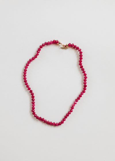 Pink Jade + 14k Gold Filled Toggle || Gemstone Necklace - Korvel