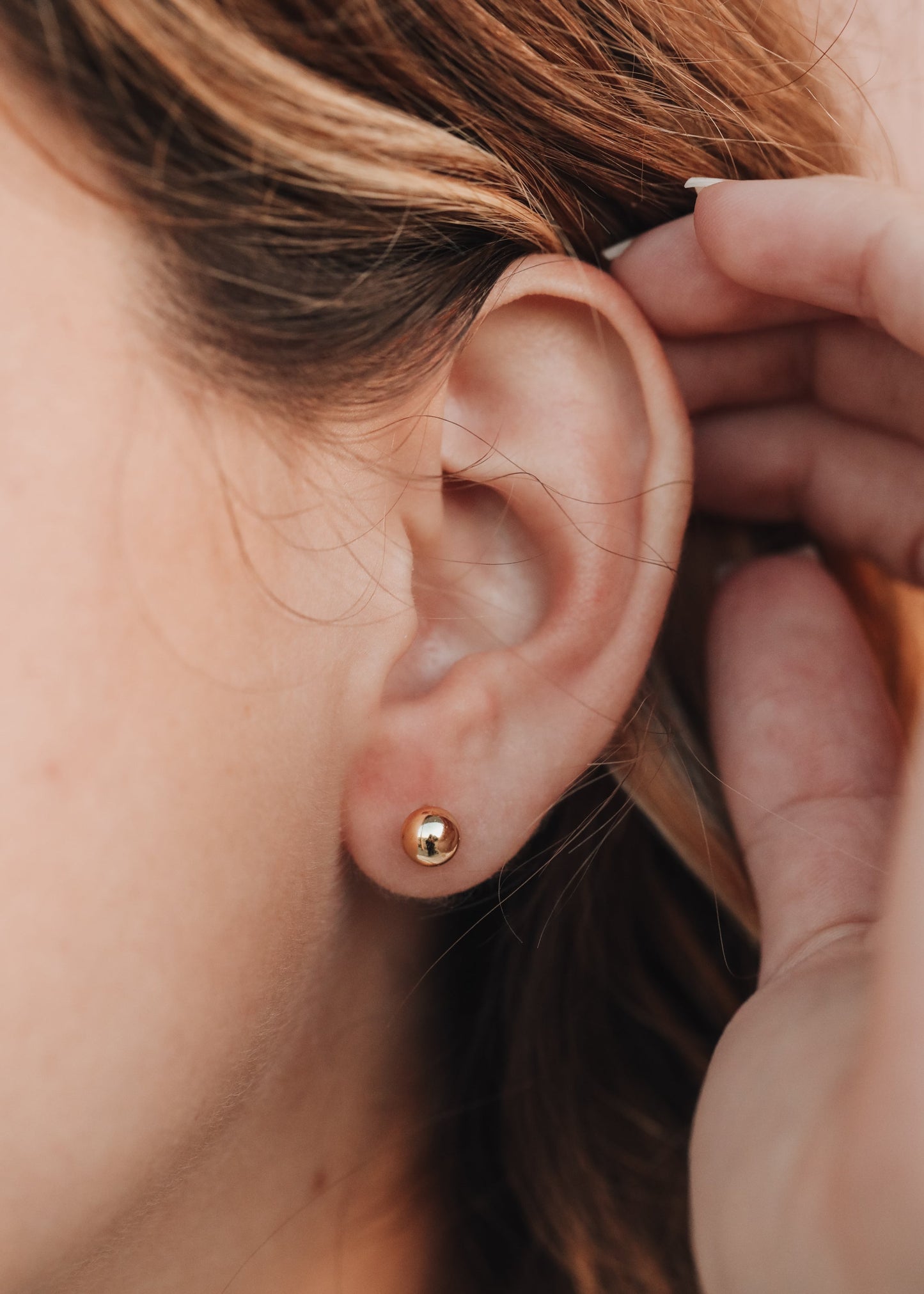 18K Gold Vermeil Ball Earrings - Everyday Simple Studs