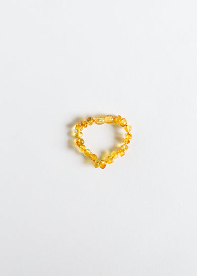 Tobillera o pulsera de ámbar báltico pulido miel