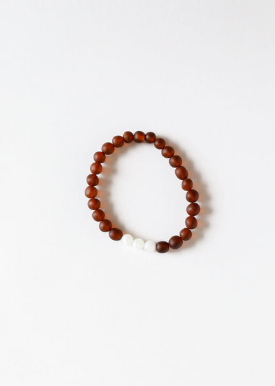 Raw Cognac Baltic Amber & Moonstone Bracelet Set