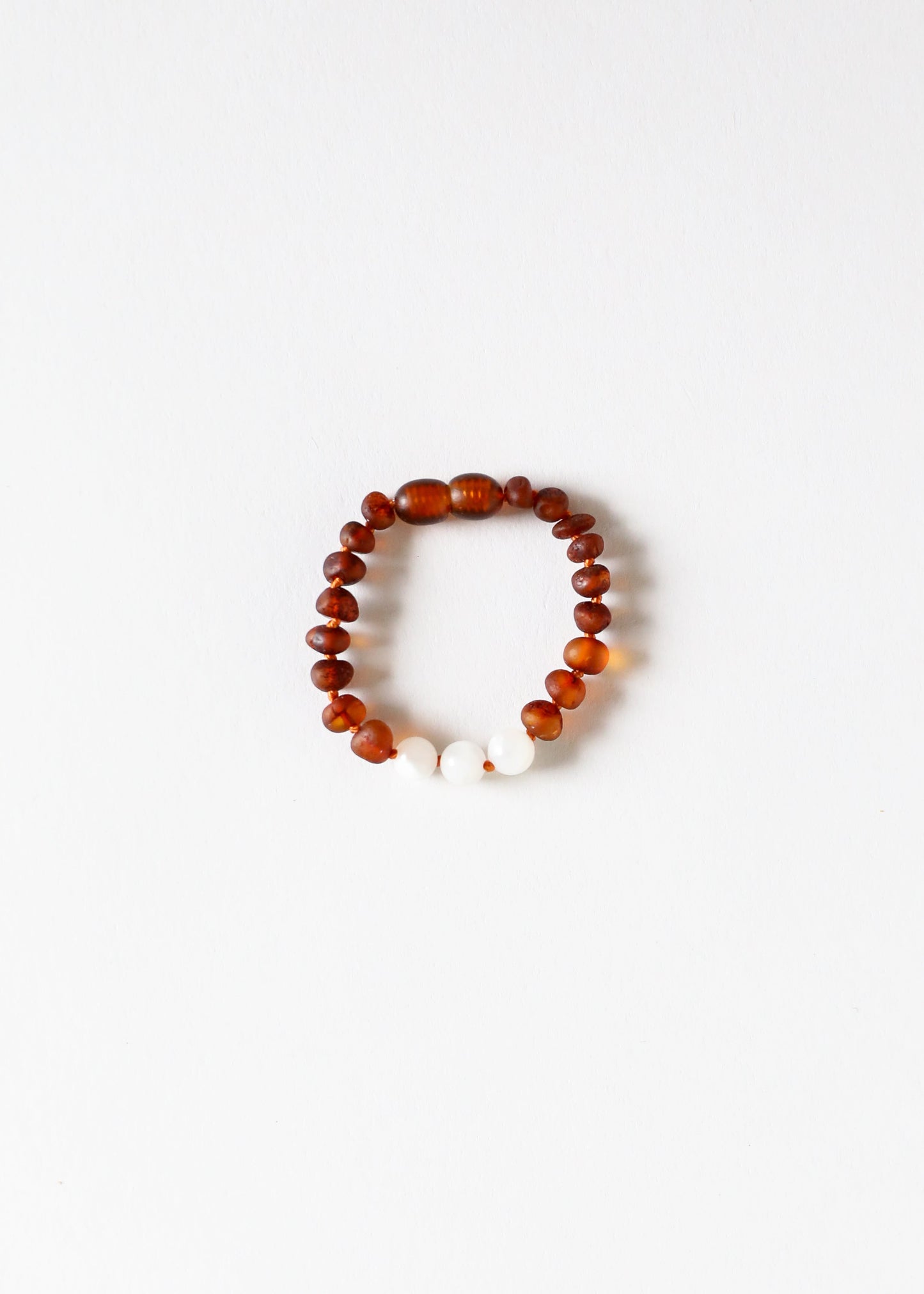 Raw Cognac Baltic Amber & Moonstone Bracelet Set