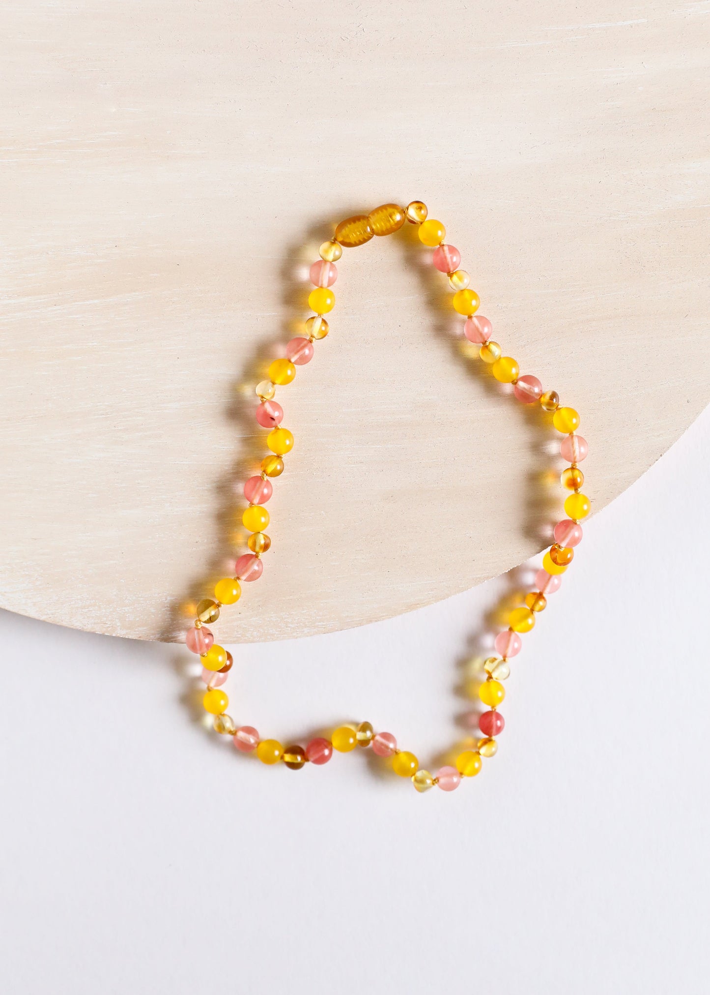 Polished Honey Baltic Amber & Honeysuckle Gemstones Kids Set