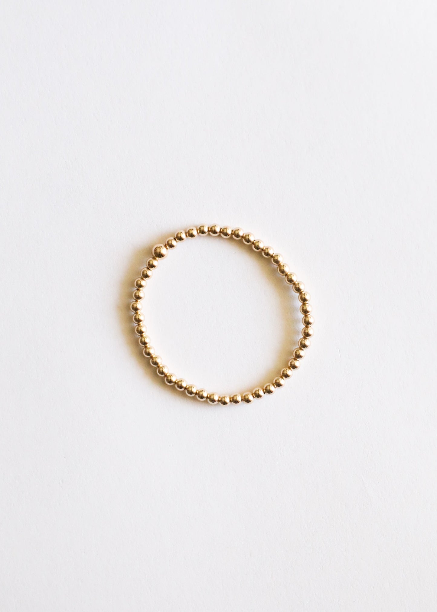 Pulsera o Tobillera de Estiramiento con Perlas de Oro de 14k