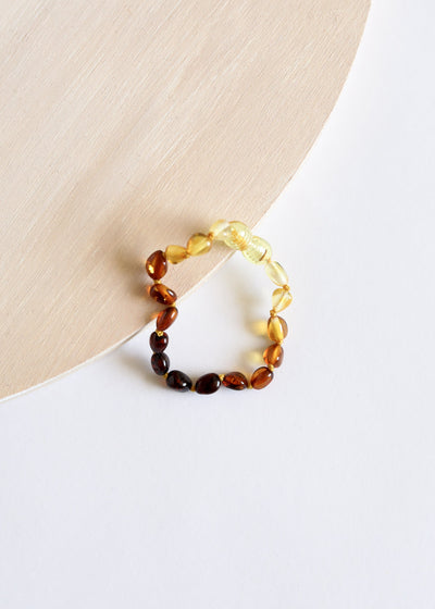 Polished Ombre Baltic Amber Bracelet or Anklet