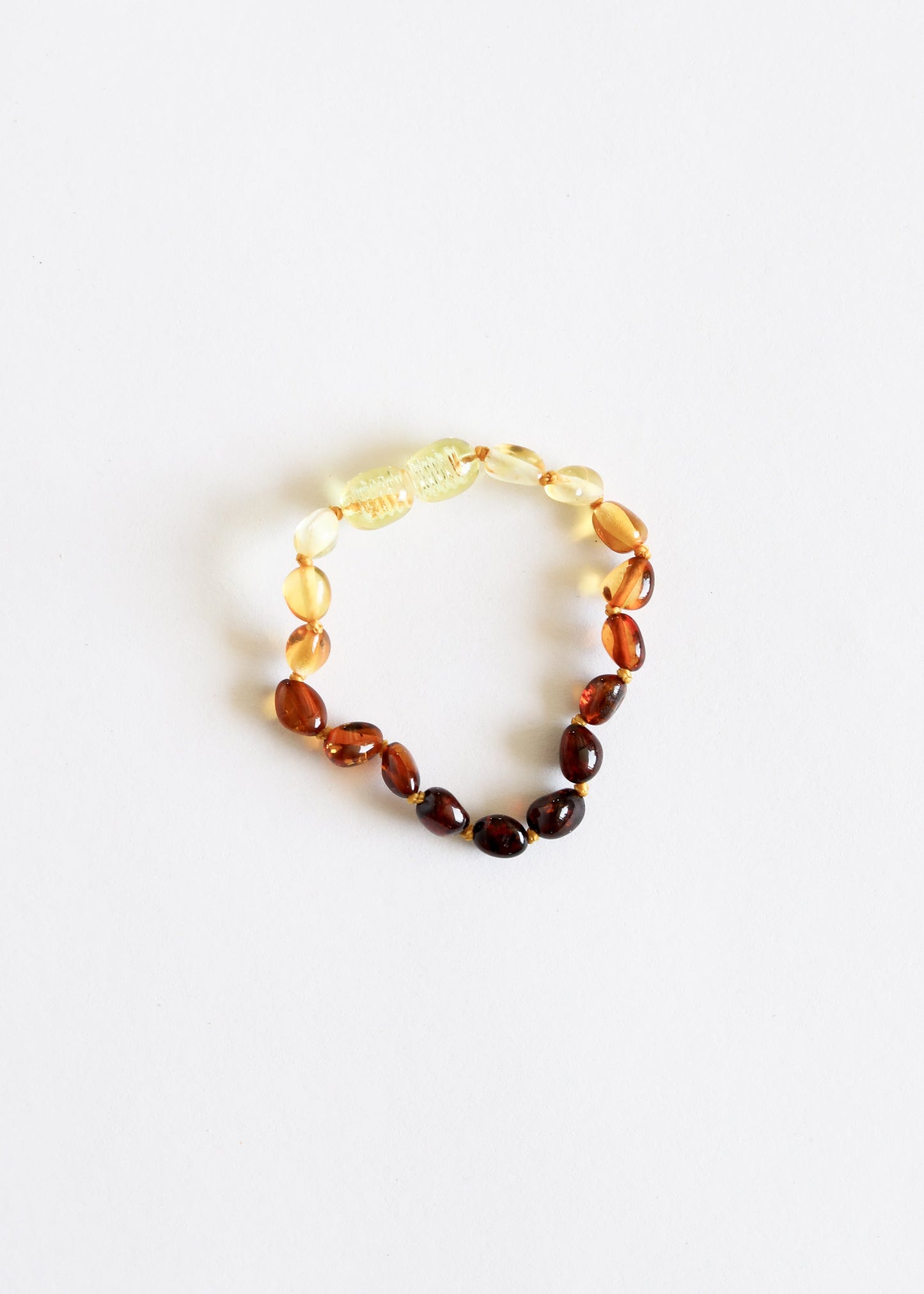 Polished Ombre Baltic Amber Bracelet or Anklet
