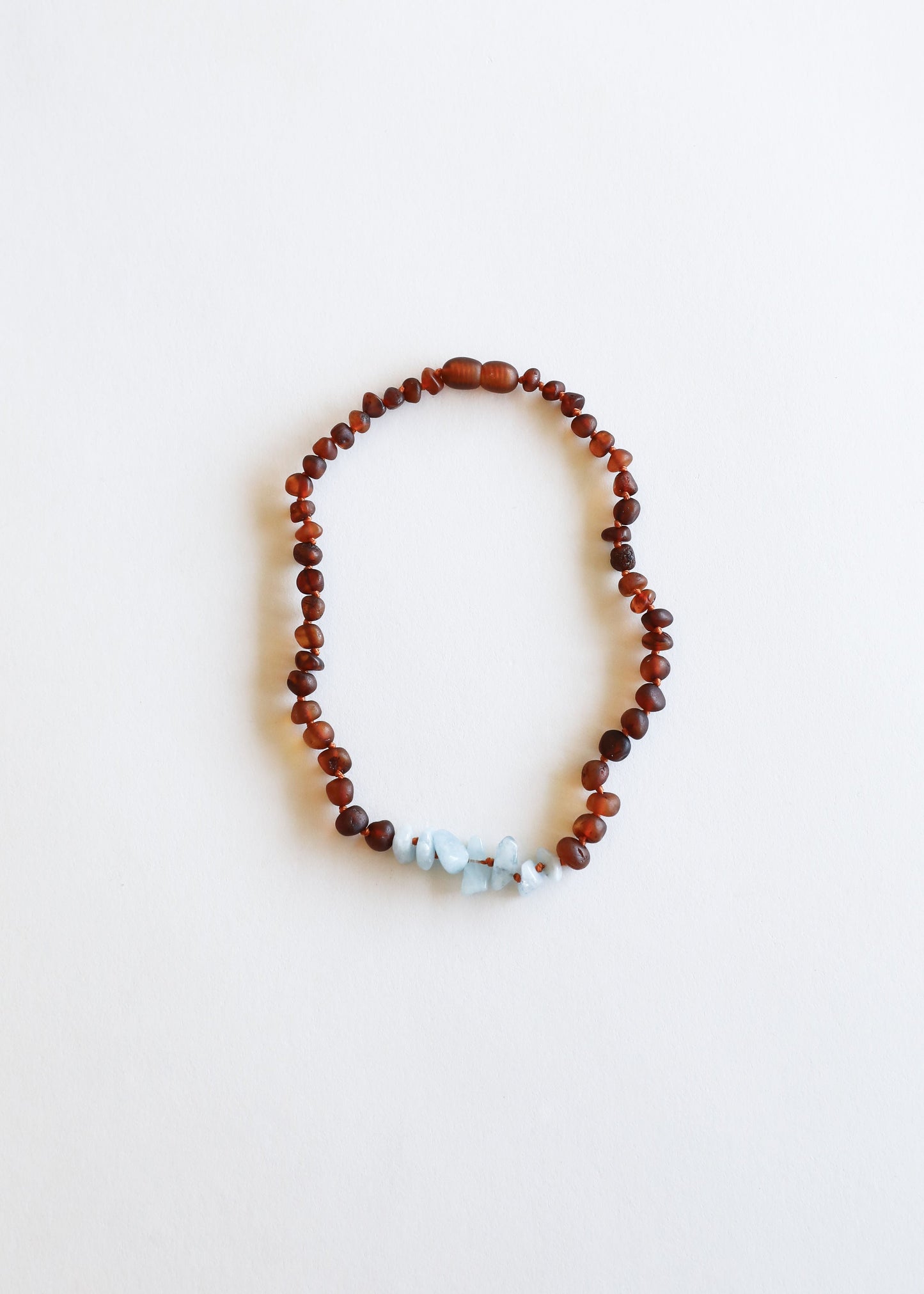 Raw Cognac Baltic Amber & Aquamarine Necklace Set
