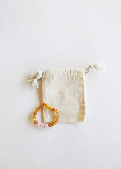 Raw Honey Baltic Amber & Rose Quartz Bracelet/Anklet