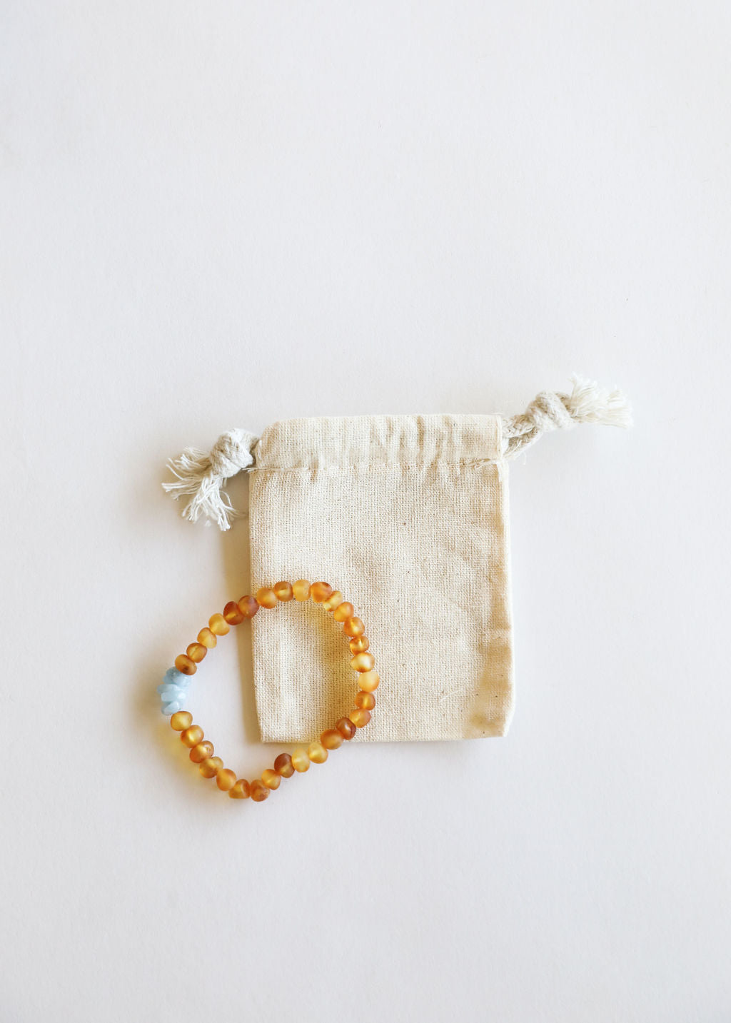 Raw Honey Baltic Amber + Aquamarine || Adult Bracelet - Korvel
