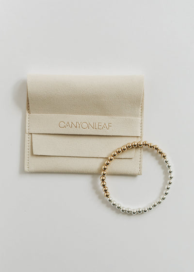 Sterling Silver and 14k Gold Filled Moon Beaded Bracelet
