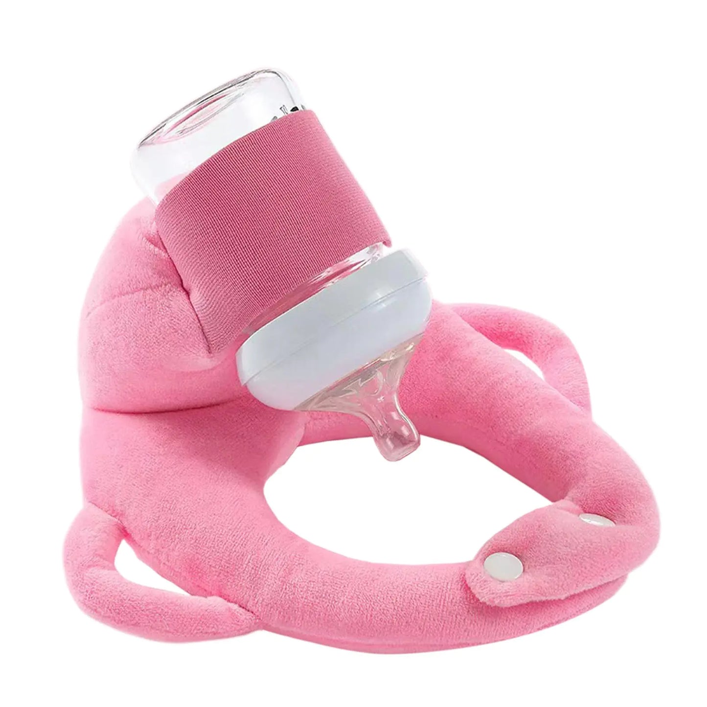Miocololy Baby Bottle Holder - Hands-Free Feeding Support Pad (Pink)
